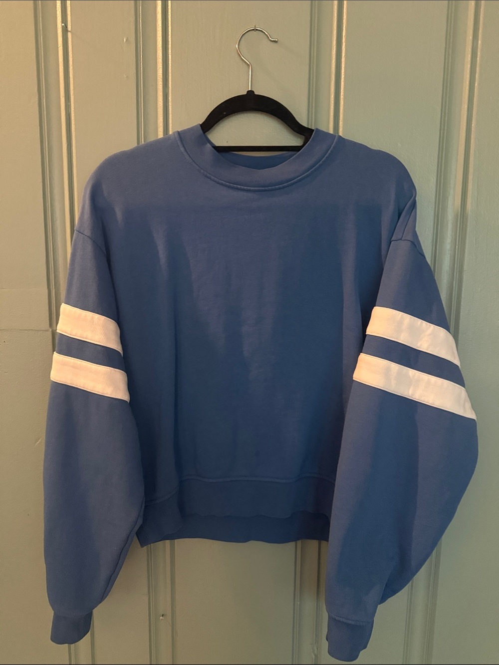 Blue and white Madewell Collegiate Stule Throwback Sweateshirt in Small